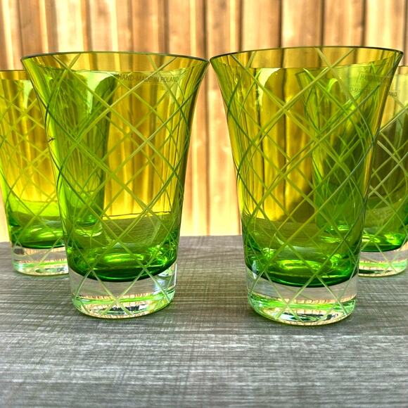 Neiman Marcus Cut-Glass Design Pitcher and Glasses Set-Made in Poland-Rare FInd - Picture 6 of 12